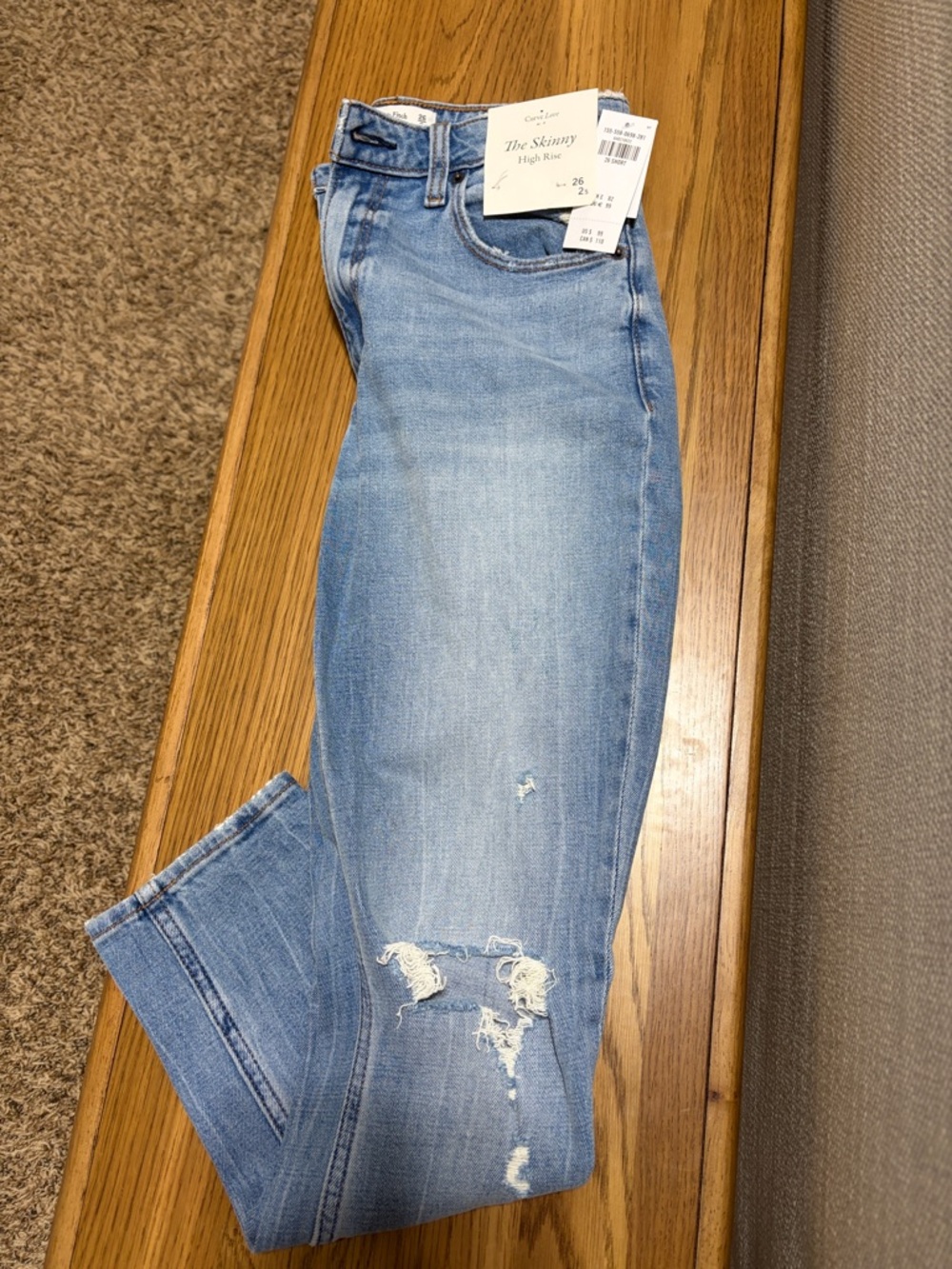 Abercrombie & Fitch Light Blue High-Rise Skinny Jeans